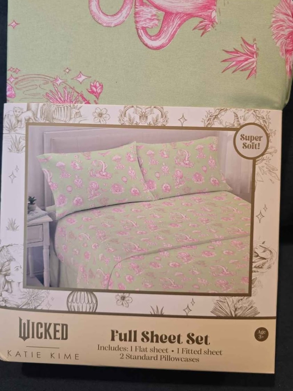 Katie K Mint and Pink Floral Full Sheet Set
